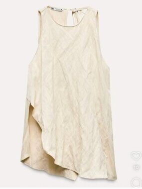 Zara Assymetric Top in Ecru Size Large